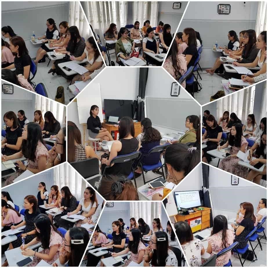 Các buổi học tại Vi Beauty Academy được tạo ra với các hình ảnh sôi động và đầy sáng tạo. Học viên sẽ được hòa mình vào các hoạt động thực hành và thảo luận nhóm, tạo nên một môi trường học tập tương tác và thú vị. Các giảng viên chuyên nghiệp và tâm huyết sẽ hướng dẫn học viên về kỹ năng và kiến thức cần thiết, từ cơ bản đến nâng cao. Kết quả là các học viên sẽ hoàn thiện kỹ năng và trang bị kiến thức để trở thành những chuyên gia