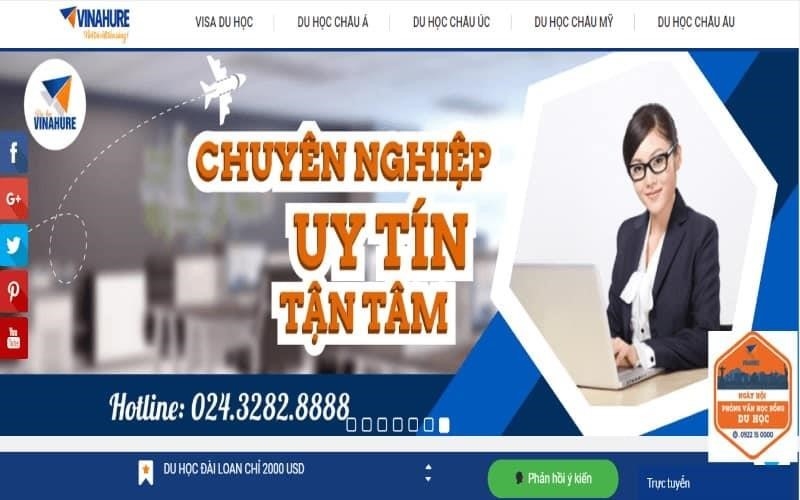 Công ty Vinahure chuyên tư vấn du học.