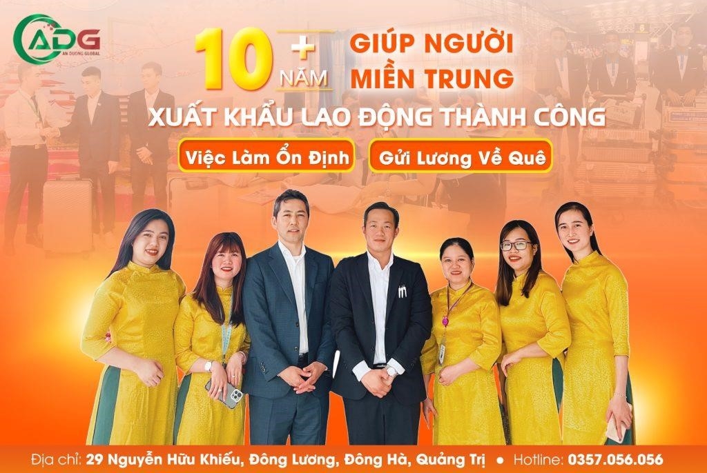 An Dương Global có hơn 10 năm kinh nghiệm trong lĩnh vực xuất khẩu lao động. Chúng tôi tự tin về khả năng cung cấp các dịch vụ chất lượng và đáp ứng nhu cầu của khách hàng.