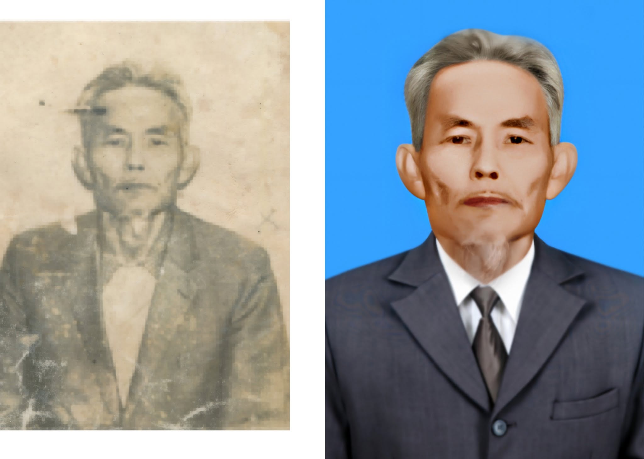 Phục chế ảnh thờ, tách ảnh và thay áo vest (2)